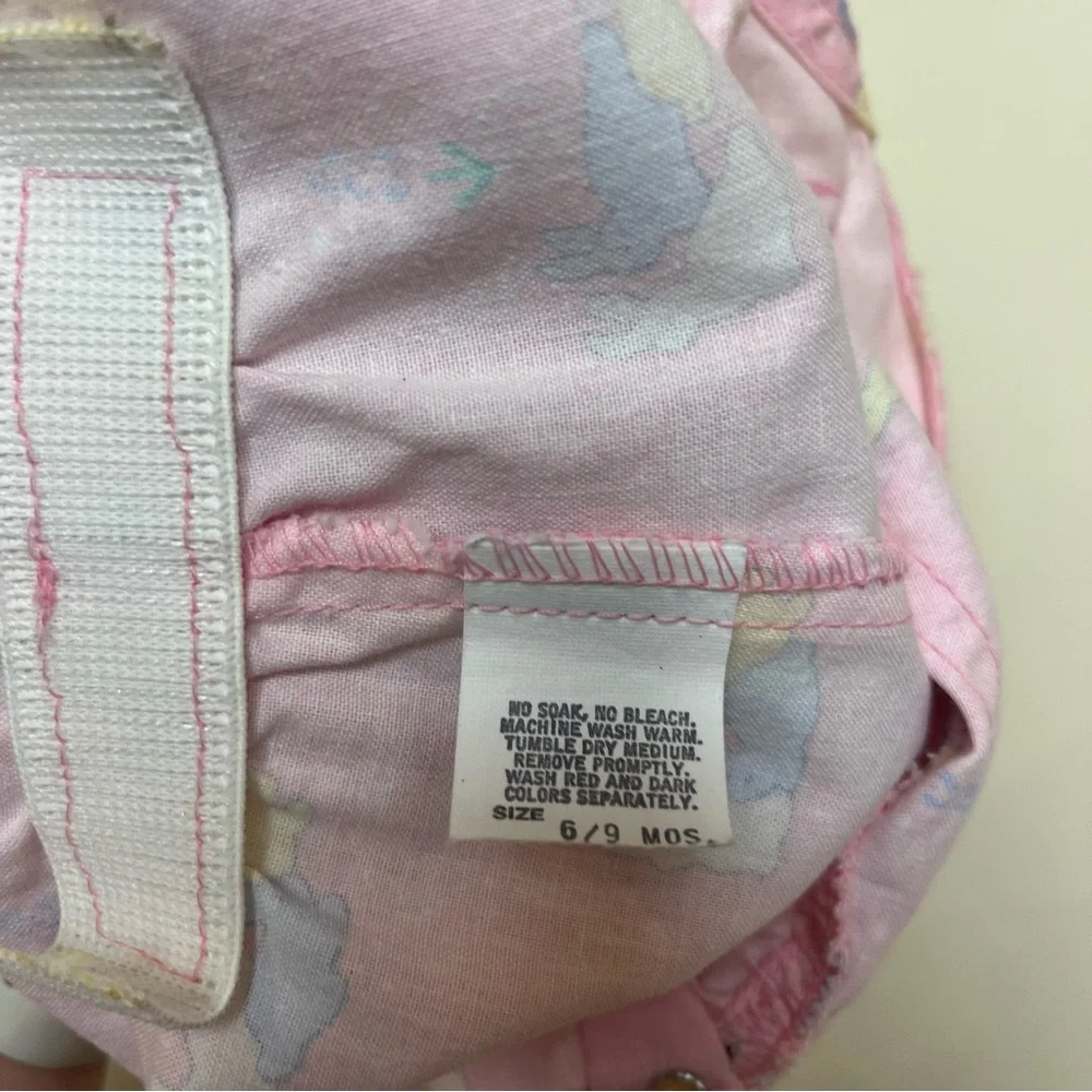 OshKosh‎ Bubble Romper VINTAGE Bunnies Rabbits Print USA Union Label 6-9M RARE!